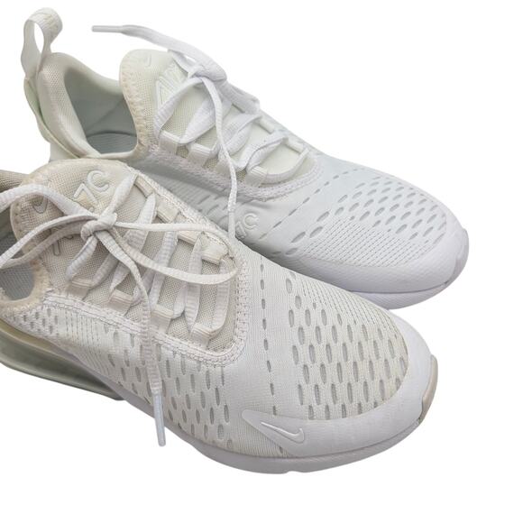 Nike Air Max 270 Lace-Up Sneakers Shoes Unisex Kids White Size US4Y EU36 - Picture 5 of 11